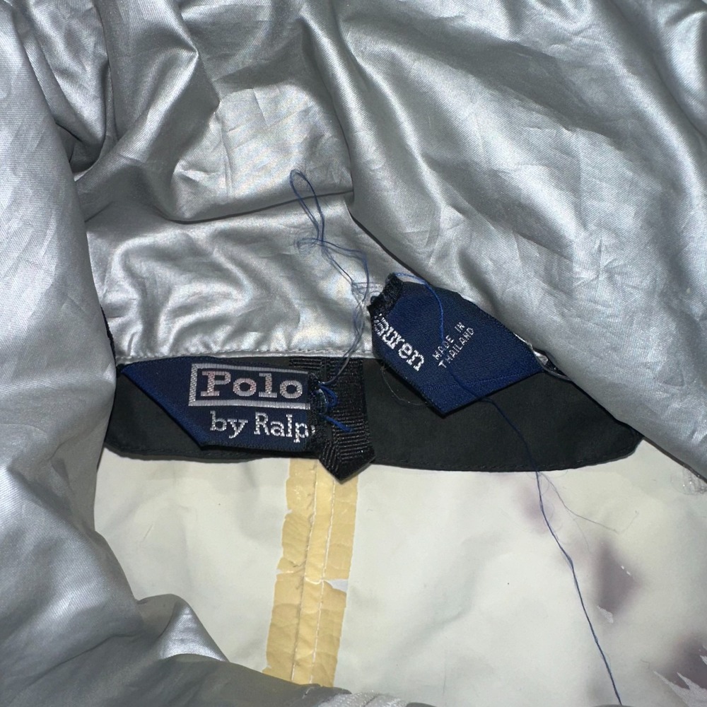 Polo Ralph Lauren Windbreaker Jacket Mens XL White Black Long Sleeve Hooded - Picture 3 of 7